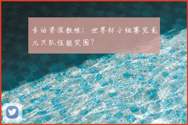 专访资深教练:世界杯小组赛究竟几只队伍能突围?